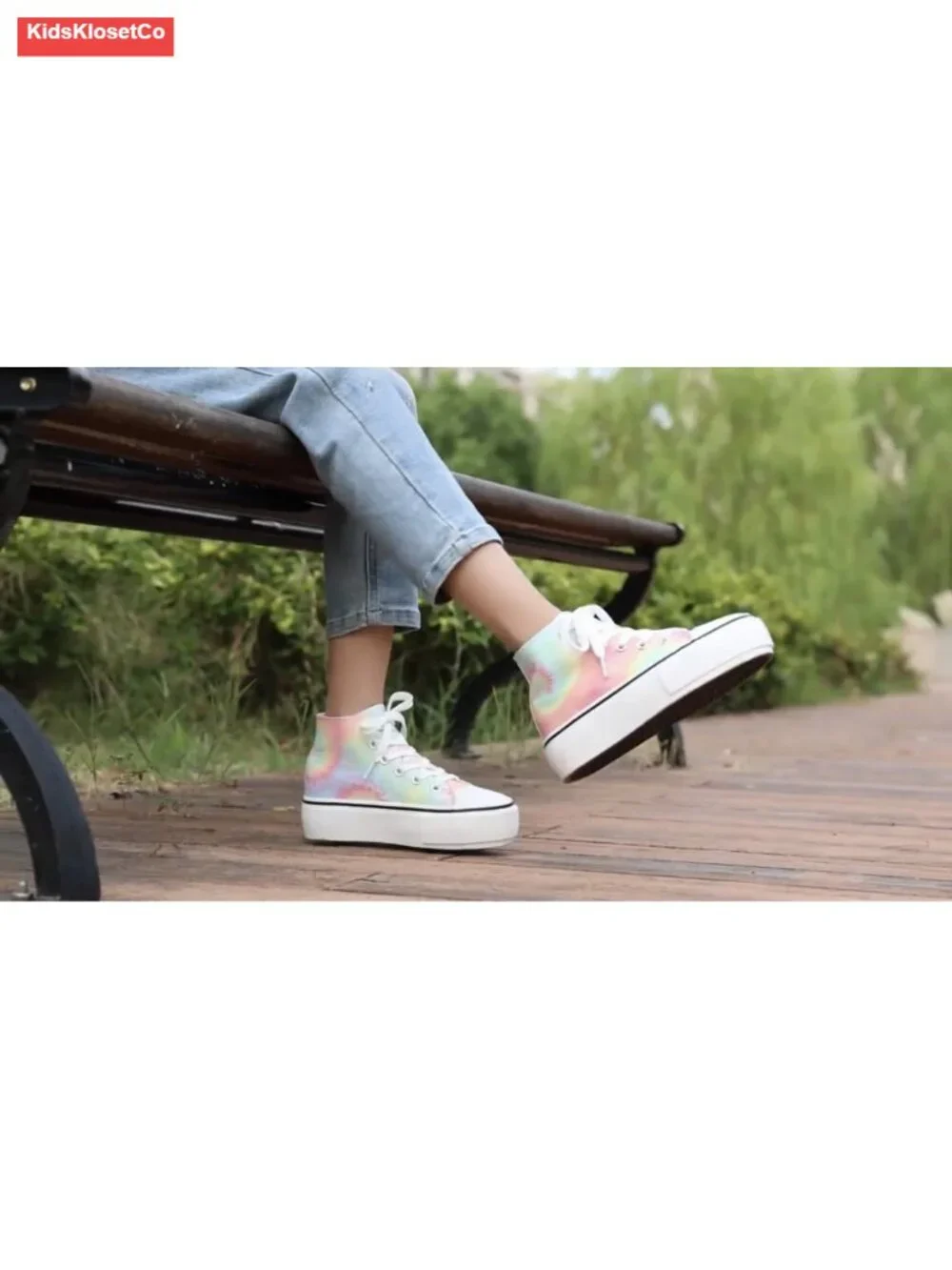 Girls Platform Canvas Sneakers Low High Top Lace-up Casual Fashion Shoes
